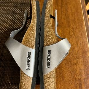 Birkenstock Gizeh silver thong sandals